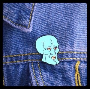 Handsome Squidward enamal pin